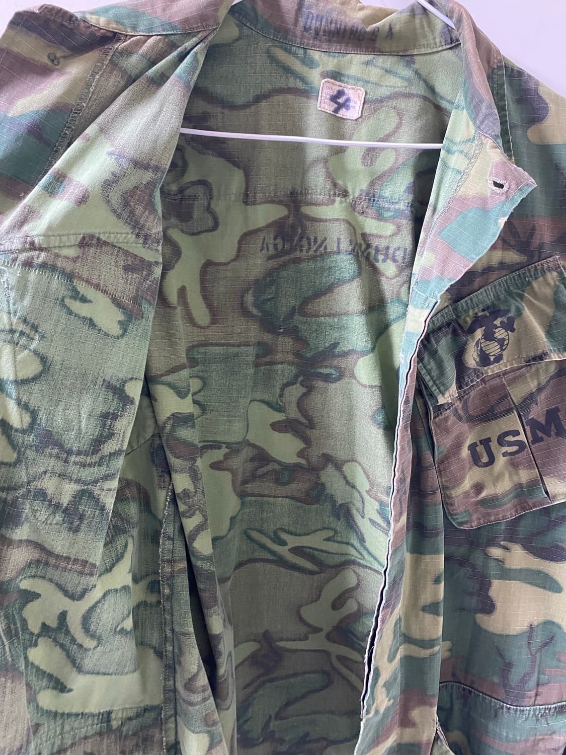 60s USMC 미해병대 ERDL 패턴 정글 퍼티그 스몰 레귤러 상품이미지6