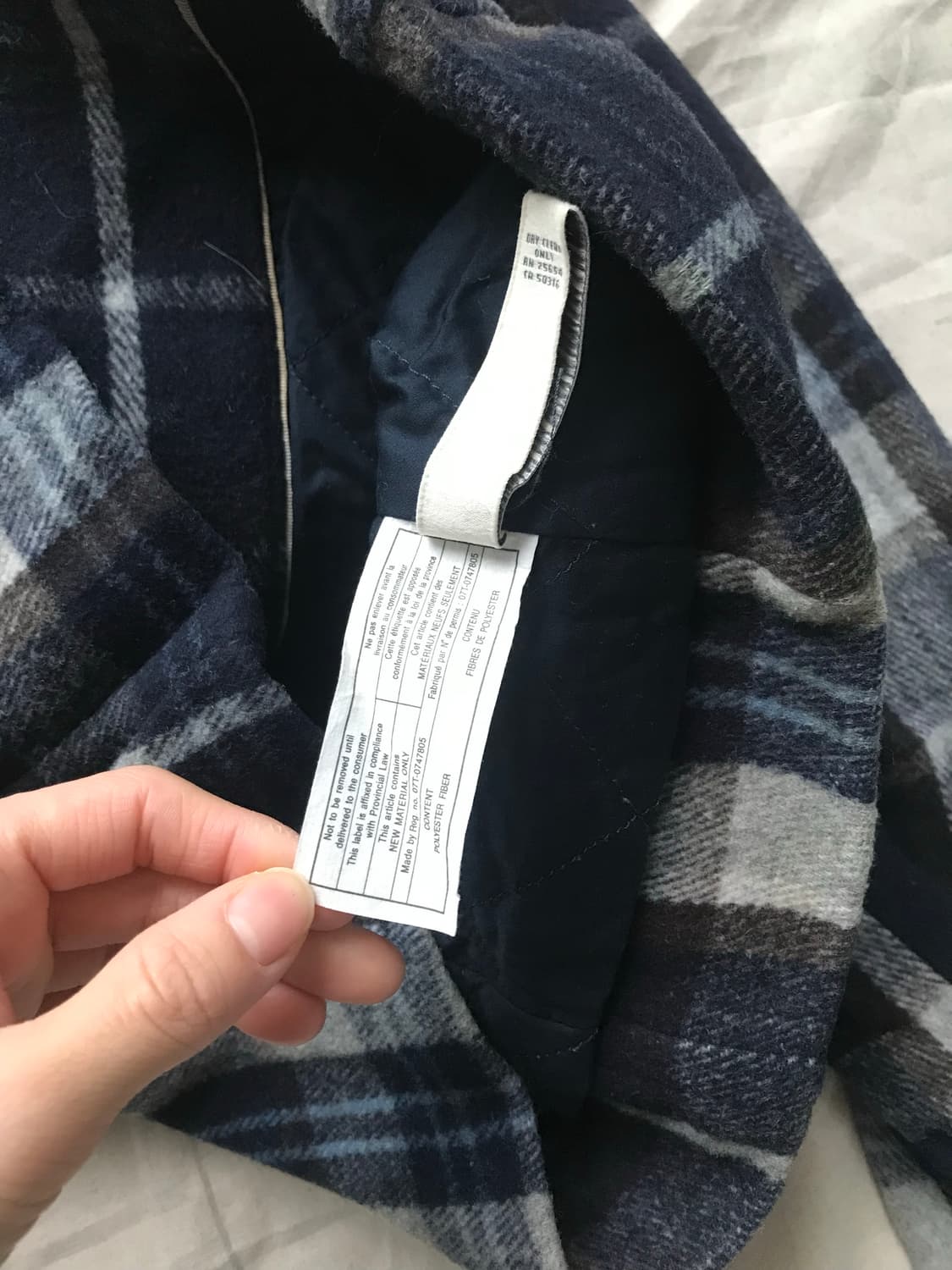 아베크롬비 타단체크 카라 숏코트 안감 누빔 상품이미지10