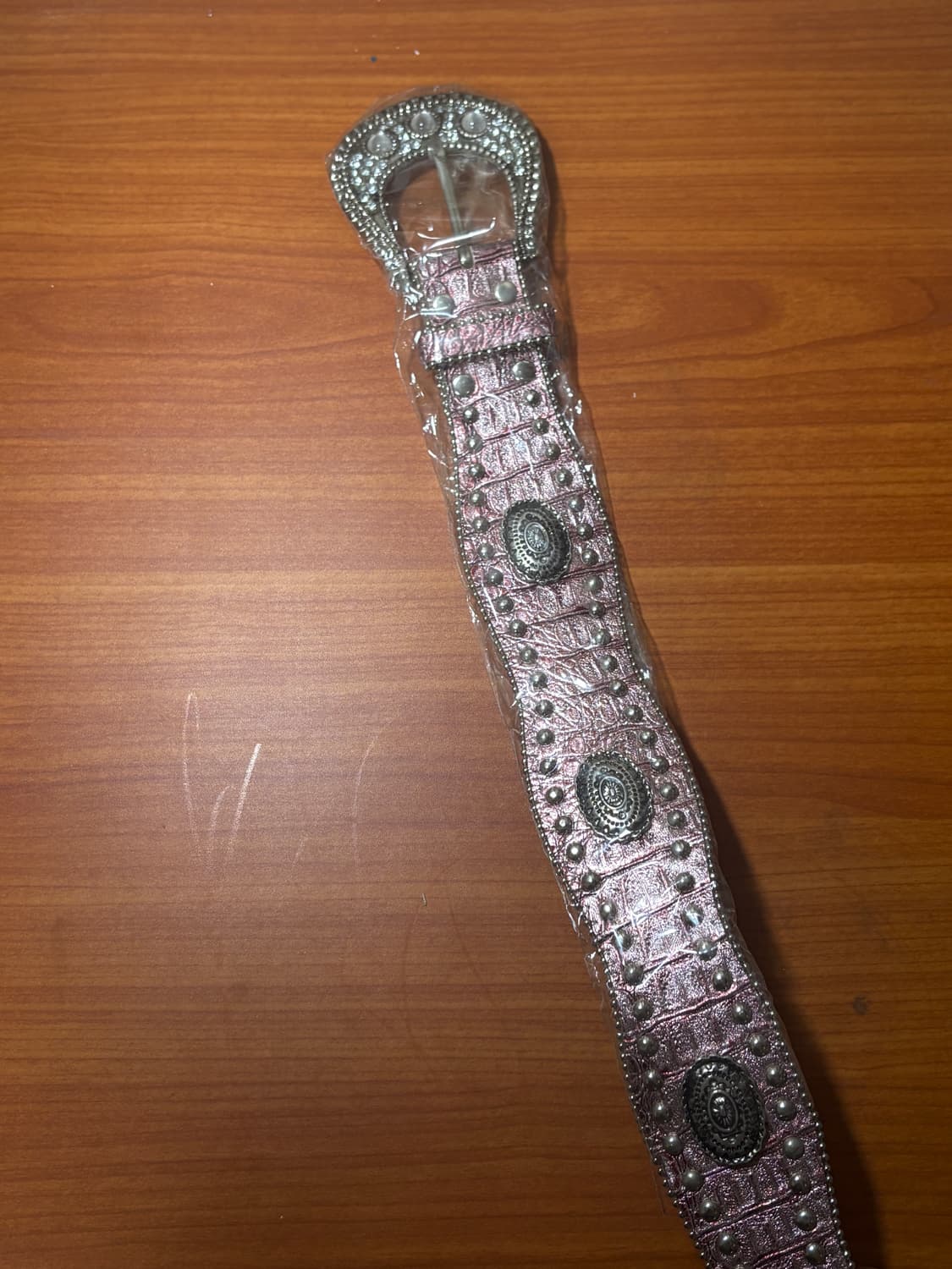 쇠맛 핑크 큐빅 포인트 빈티지 벨트 상품이미지2