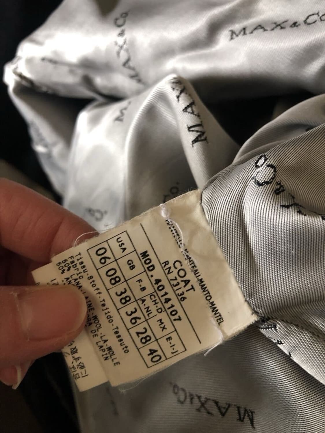 maxmara 앙고라 울 핸드 스티치 코트 상품이미지2