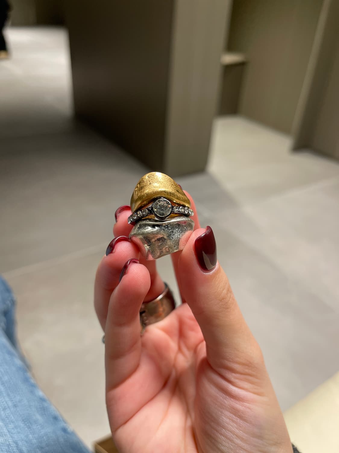 골드 & 실버 레이어드 반지 세트 상품이미지2