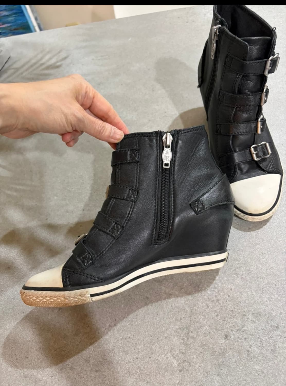 Ash 아쉬 레더 웨지 스니커즈 36 상품이미지5