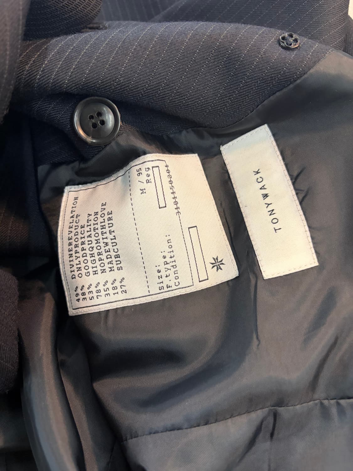 토니웩 핀 스트라이프 블레이저 M/95 네이비 상품이미지4