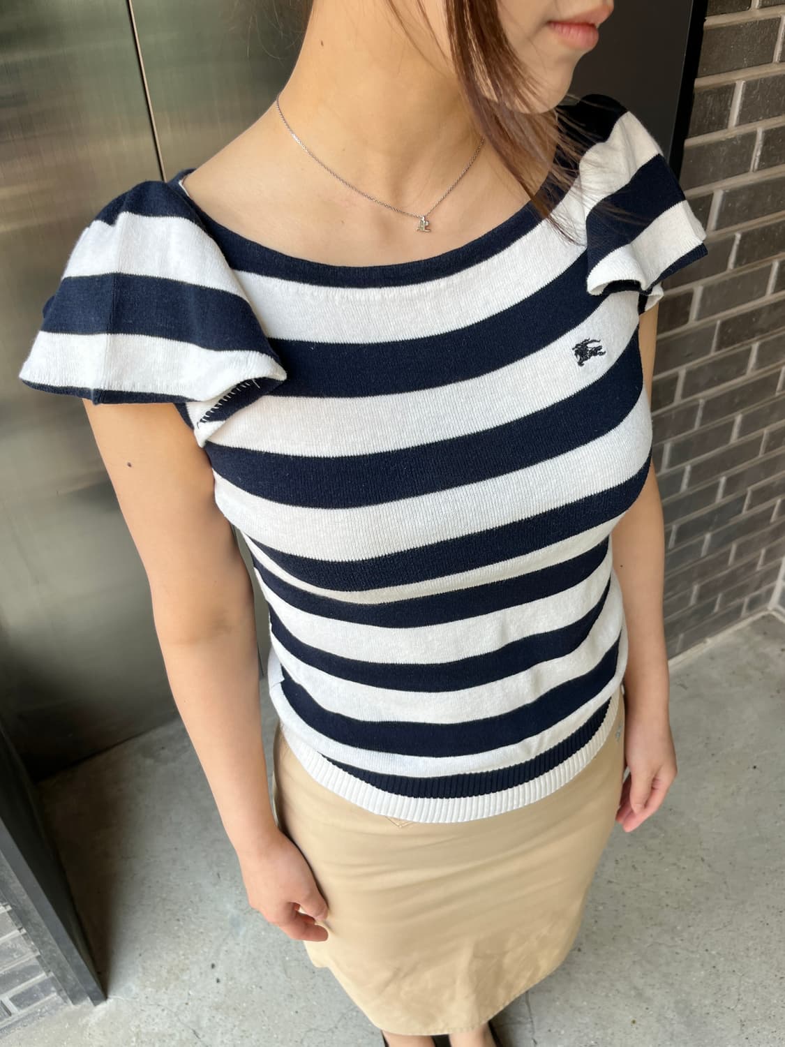 Burberry 로고 프릴 탑 상품이미지4