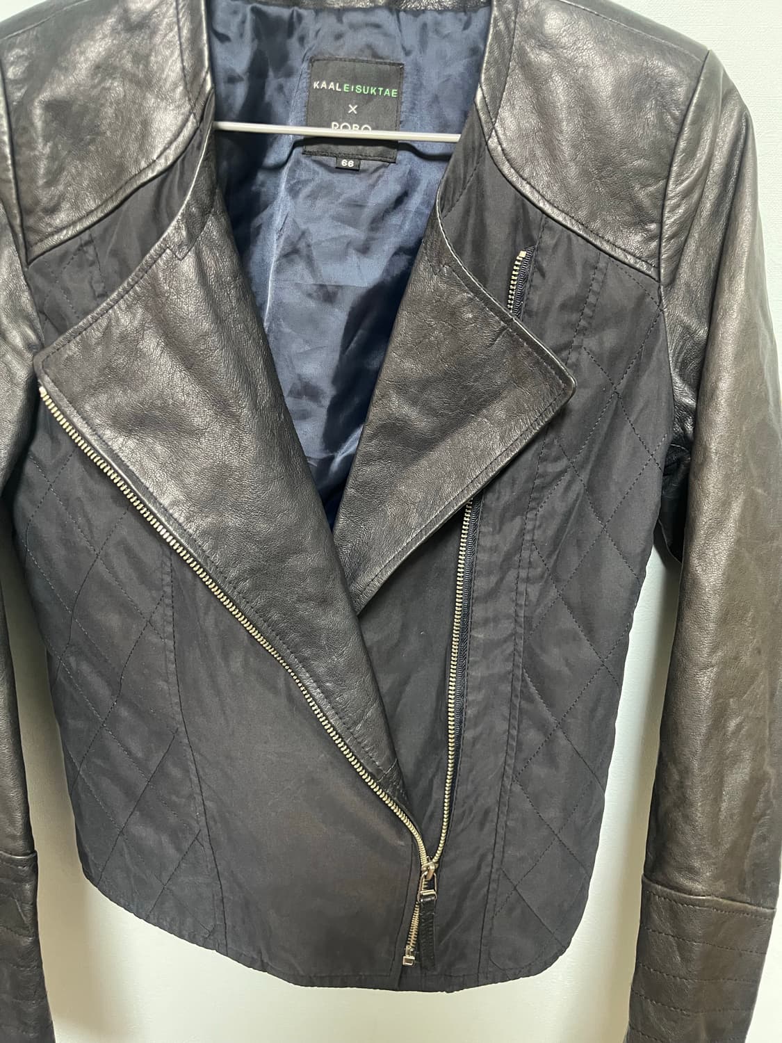 KAAL 이석태xROBO 로보 램스킨 퀼팅 콤비 슬림핏 라이더 자켓 상품이미지4