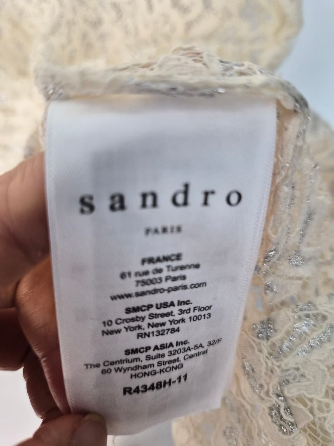 [Sandro/정품] 산드로 레이스 리본 미니 원피스 (상태 최상) 상품이미지5