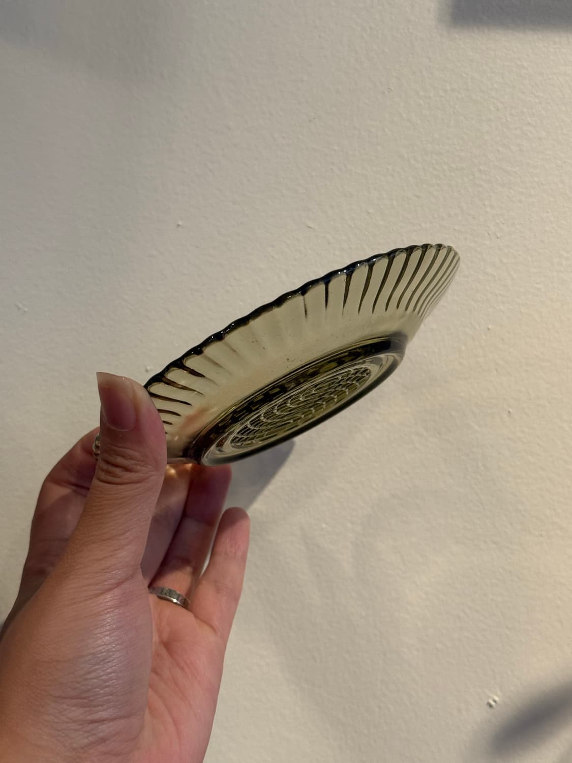  일본 빈티지 초록 글라스 접시 5섯장 상품이미지7