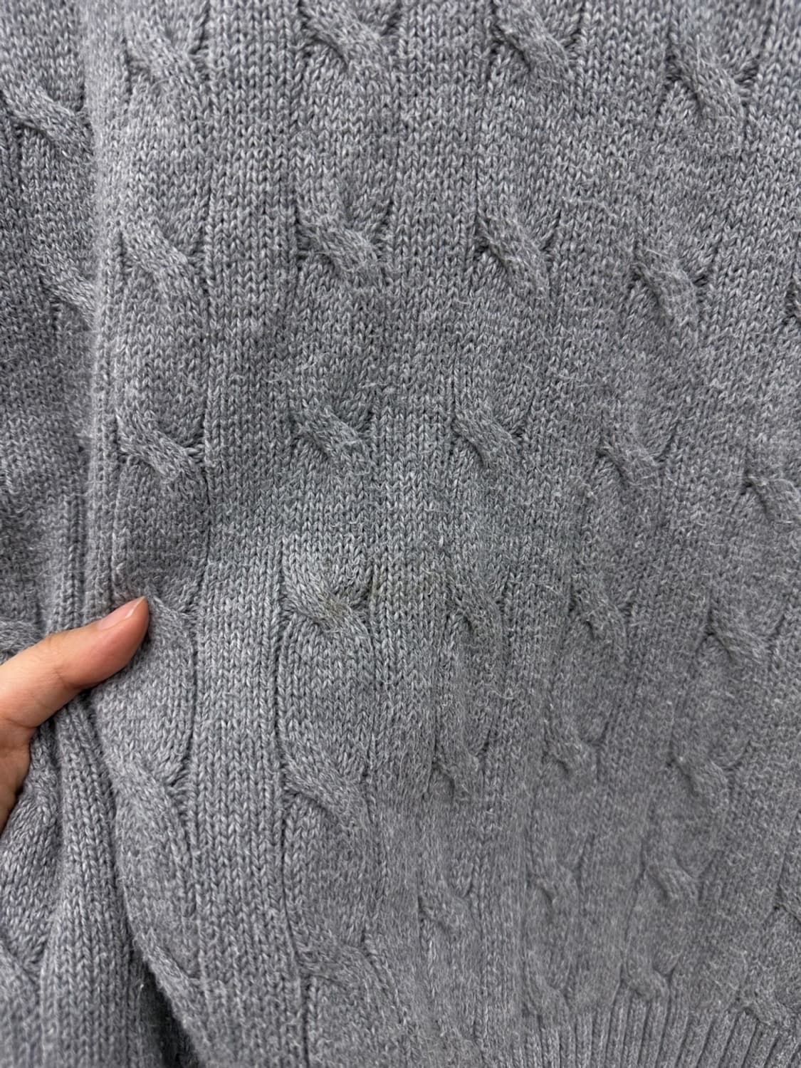 폴로 꽈배기 케이블 니트 웜그레이 (S) 상품이미지5