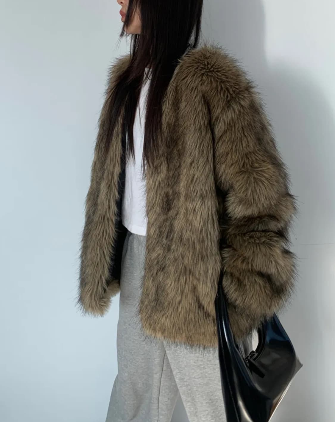 샵오르 라쿤 퍼 자켓 브라운 퍼자켓 상품이미지1