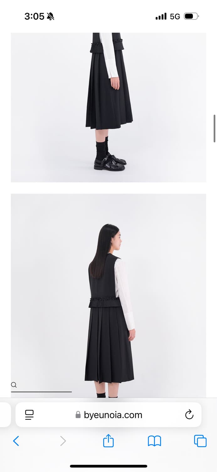 유노이아 레이어드 플리츠 프릴 원피스 상품이미지8