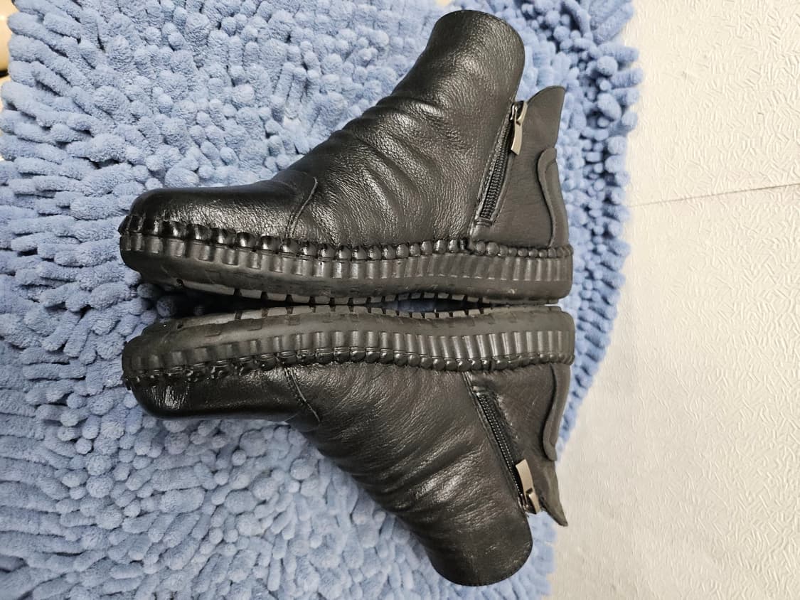 블랙 가죽 앵클 부츠 스타일 여성화  235 상품이미지6