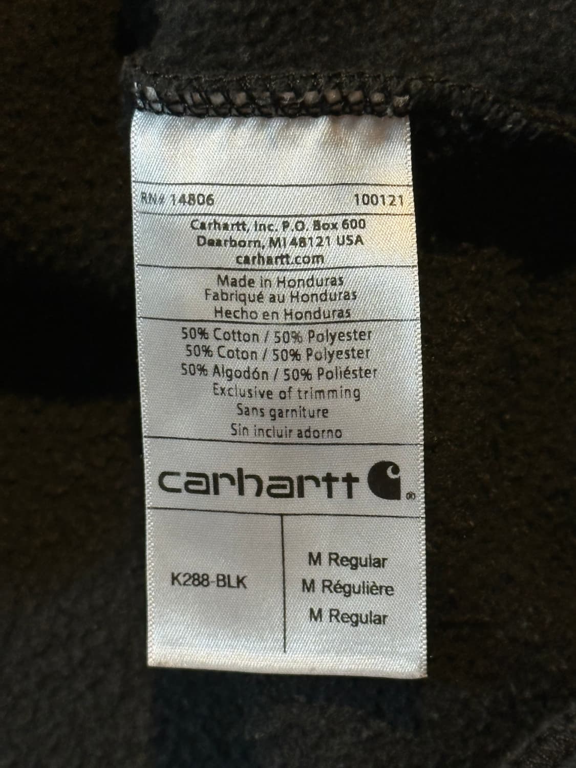 칼하트 CARHARTT 미드웨이트 사이드라인 기모 후드티 블랙 상품이미지5