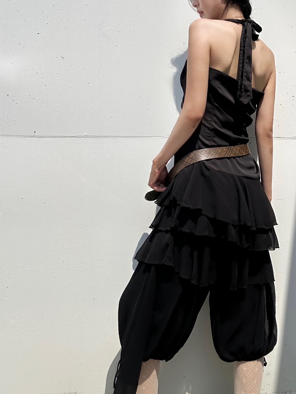 Halter shiny silk ops / black 상품이미지3