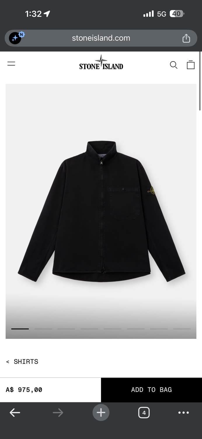 스톤아일랜드 26ss 파나마 코튼 하이넥 오버셔츠M 상품이미지4