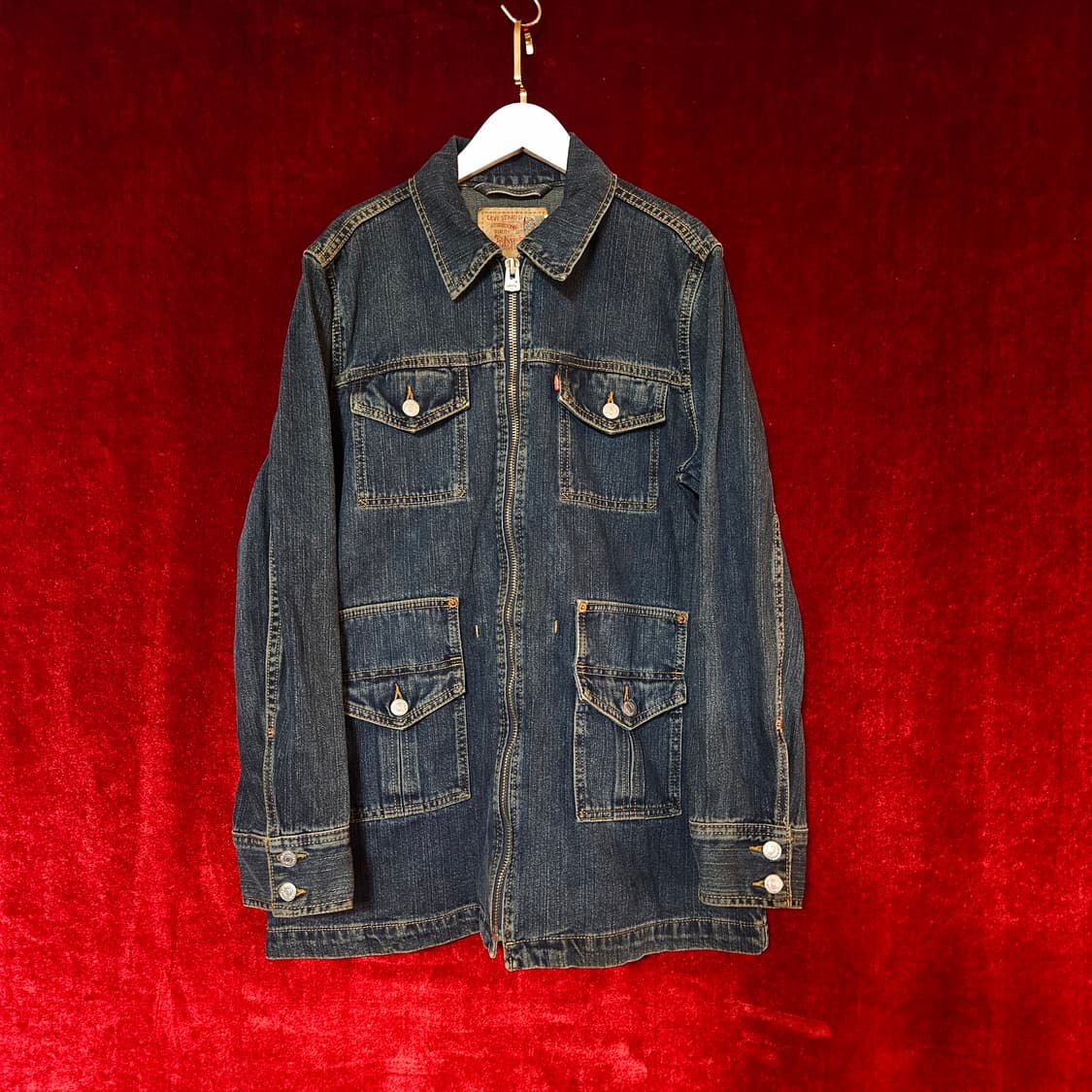 리바이스(Levis)00's 멀티포켓 집업 하프 데님 자켓 L size 상품이미지1