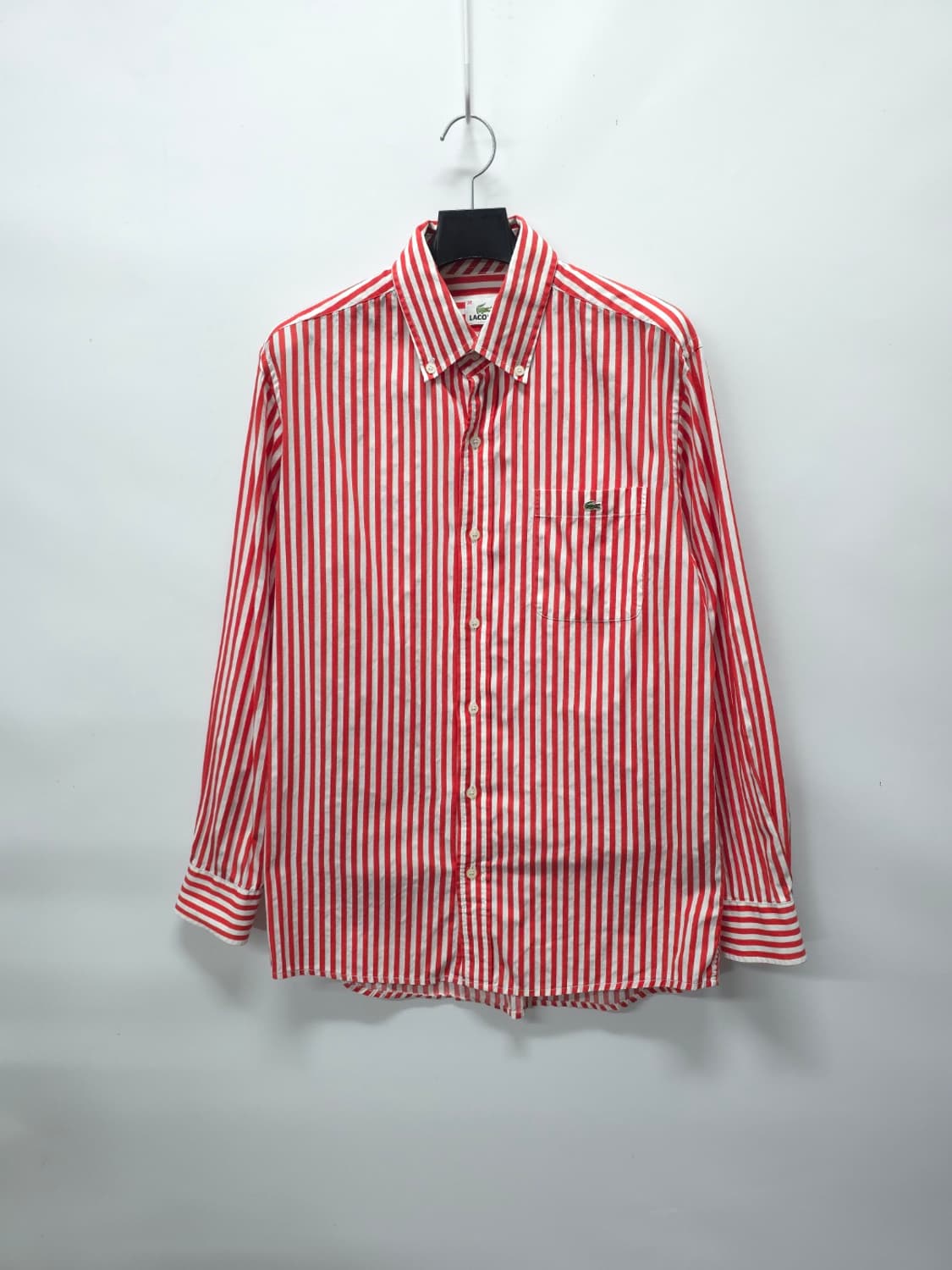 라코스테 남성 오렌지 스트라이프 버튼다운 셔츠(95~100) 상품이미지1