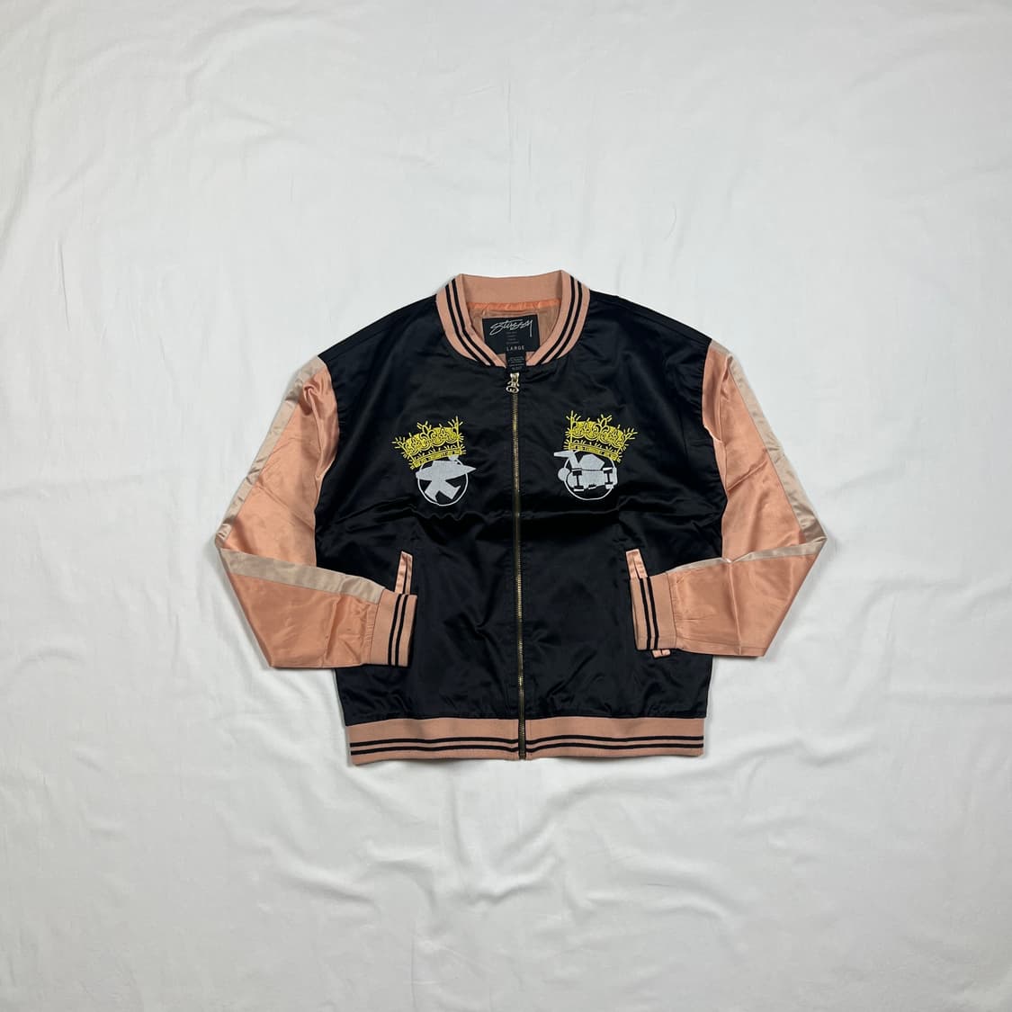 스투시 stussy 우먼스 빅로고 사틴 자켓 상품이미지1