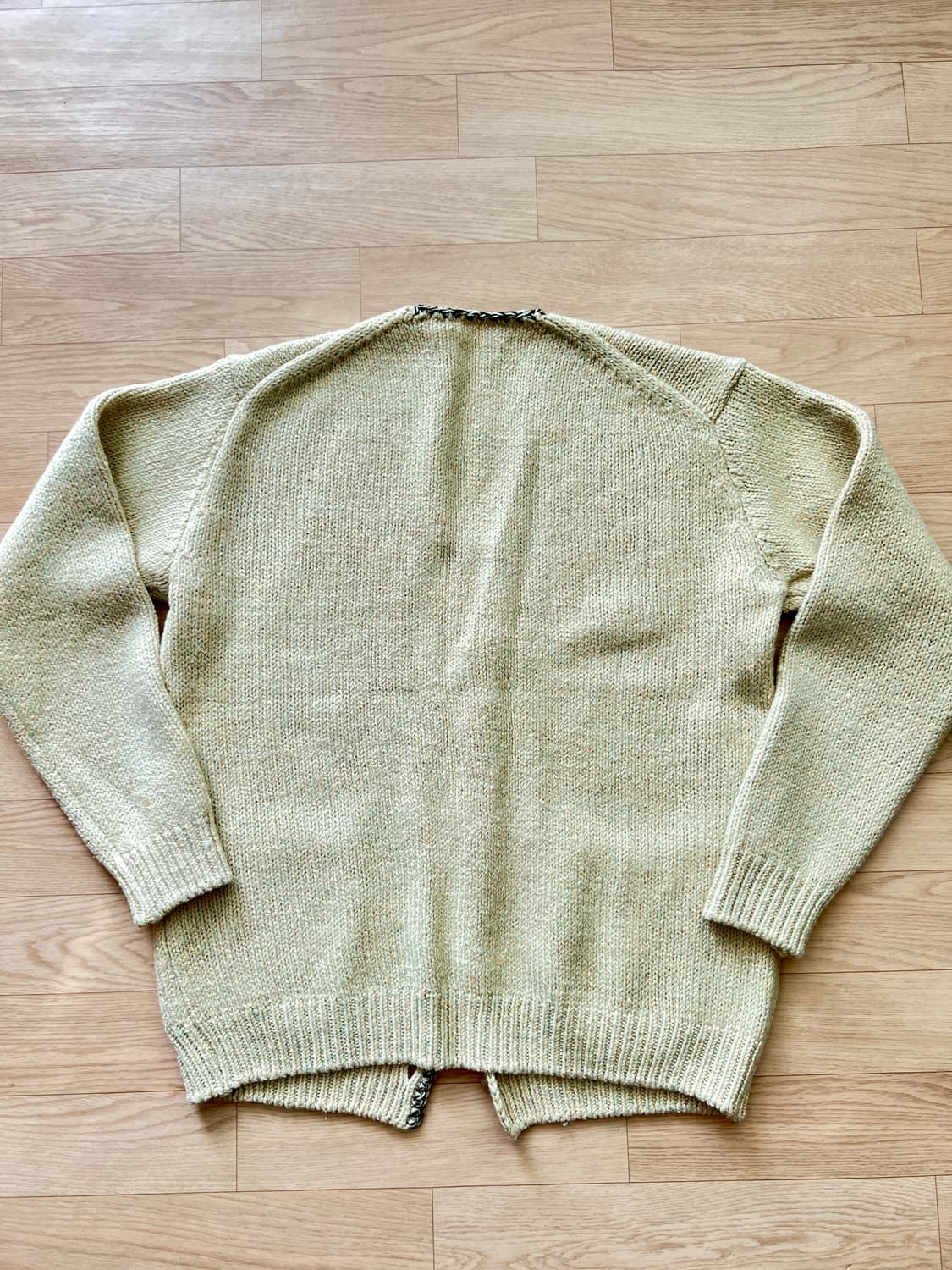 AURALEE 오라리 실크 울 카멜 믹스 니트 가디건 상품이미지5