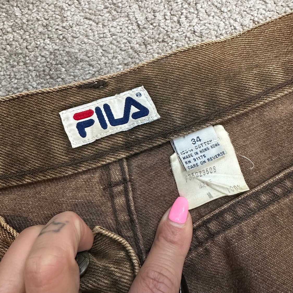 휠라 올드스쿨 페이드워싱 와이드 팬츠(34) 상품이미지9