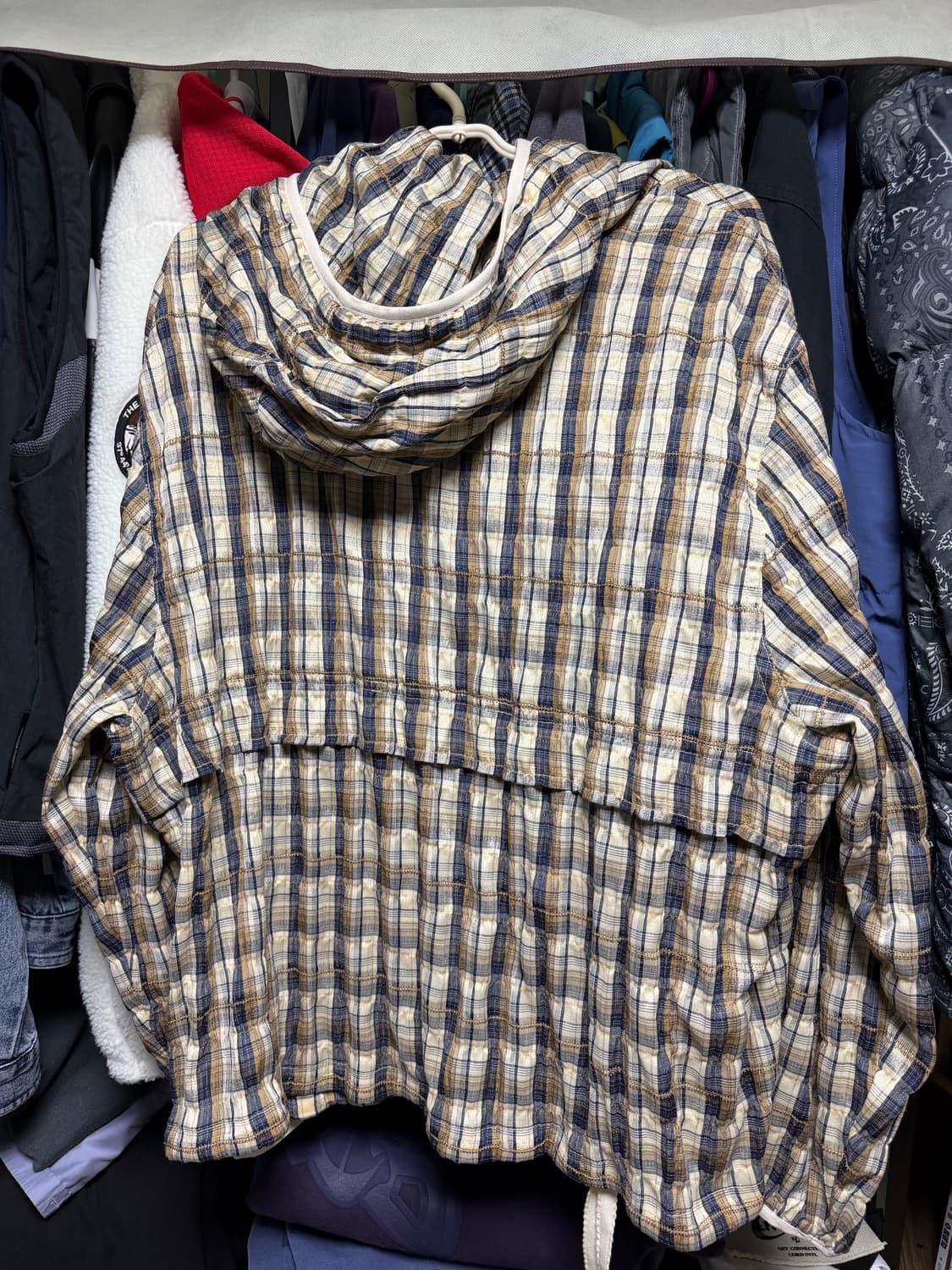 오가프 체크 후드 아노락 1사이즈 상품이미지4