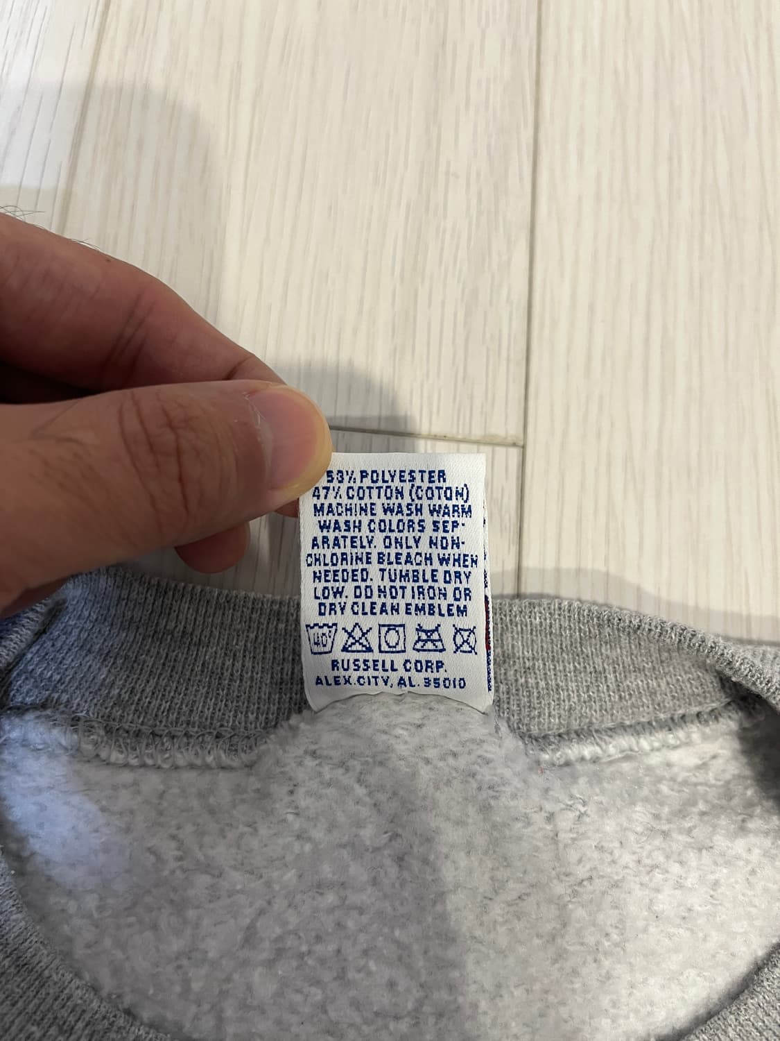 90s 러셀 빈티지 스웻셔츠 그레이 made in USA 상품이미지3