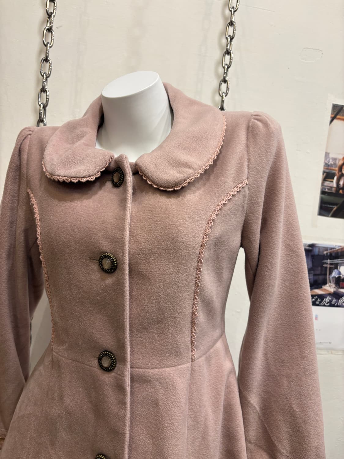 axes femme 엑시즈팜 플라워 자수 핑크 코트 상품이미지2