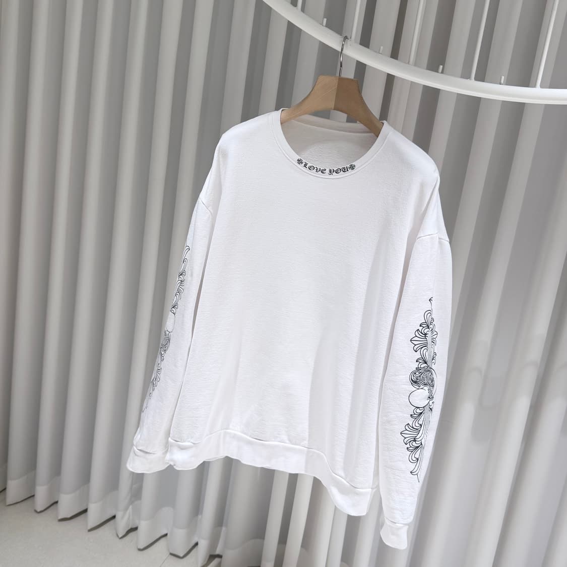 (A+/XL) / 크롬하츠 러브유 크루넥 플로랄 맨투맨 화이트 상품이미지2