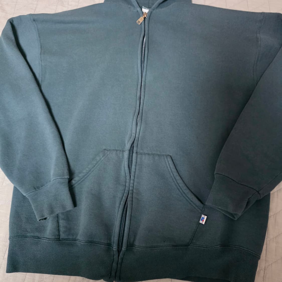 [L] 90s 빈티지 러셀 애슬레틱 후드집업 포레스트 그린 상품이미지2