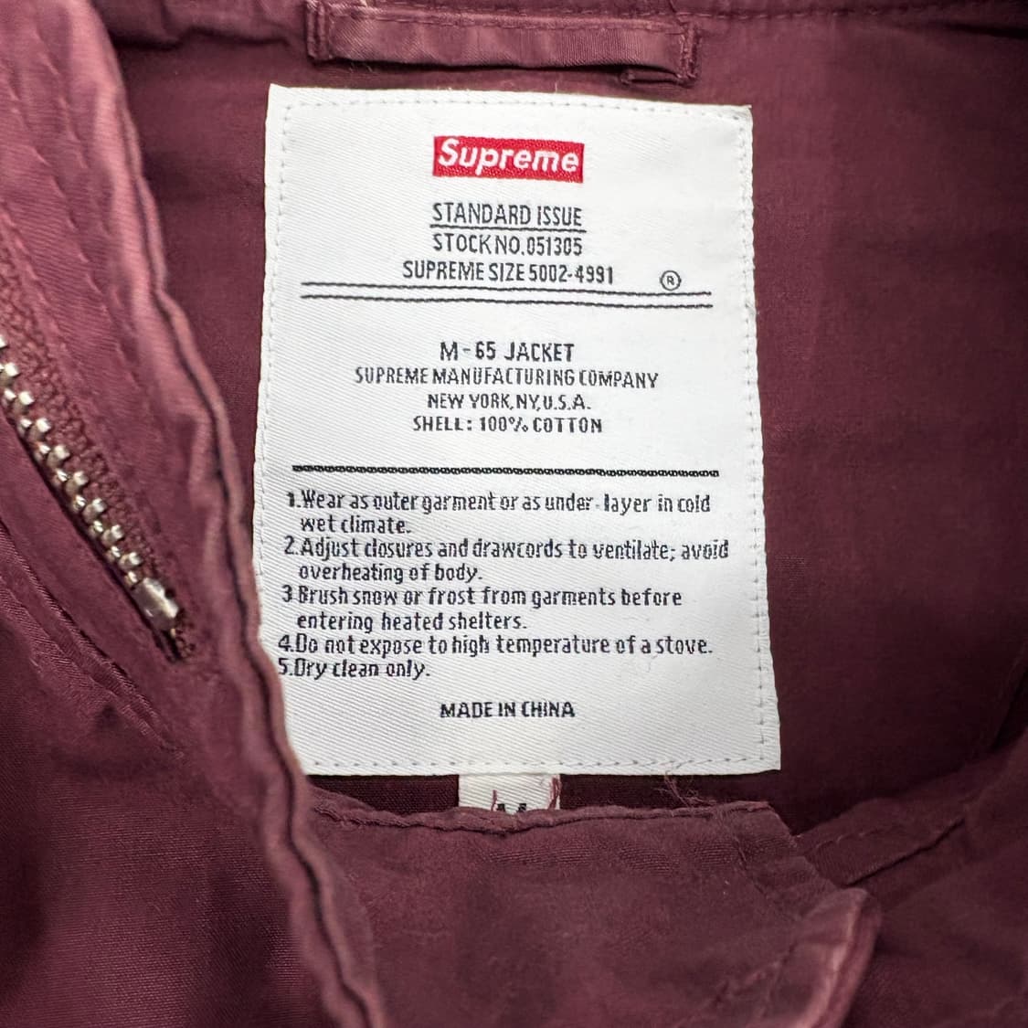 (95)슈프림 M-65 필드 자켓 버건디 상품이미지4