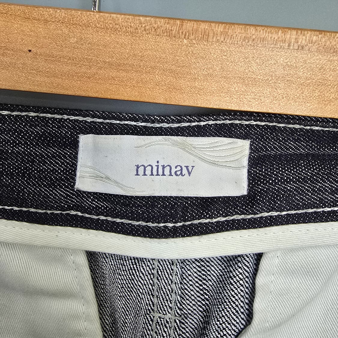 미나브 minav 원턱 카운터 데님팬츠 L 상품이미지8