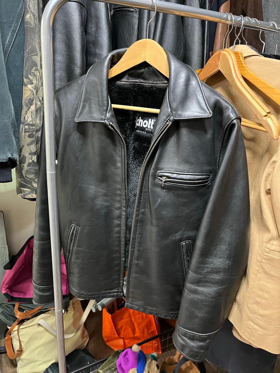 Schott 싱글라이더 레더 자켓 40 내피탈부착 상품이미지3