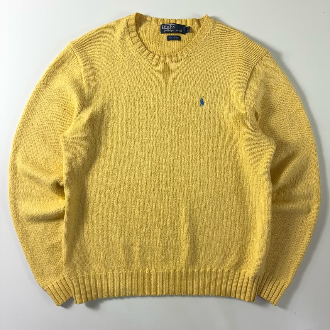 Polo  폴로 랄프로렌 90,s 자수 코튼 옐로우 니트  상품이미지1