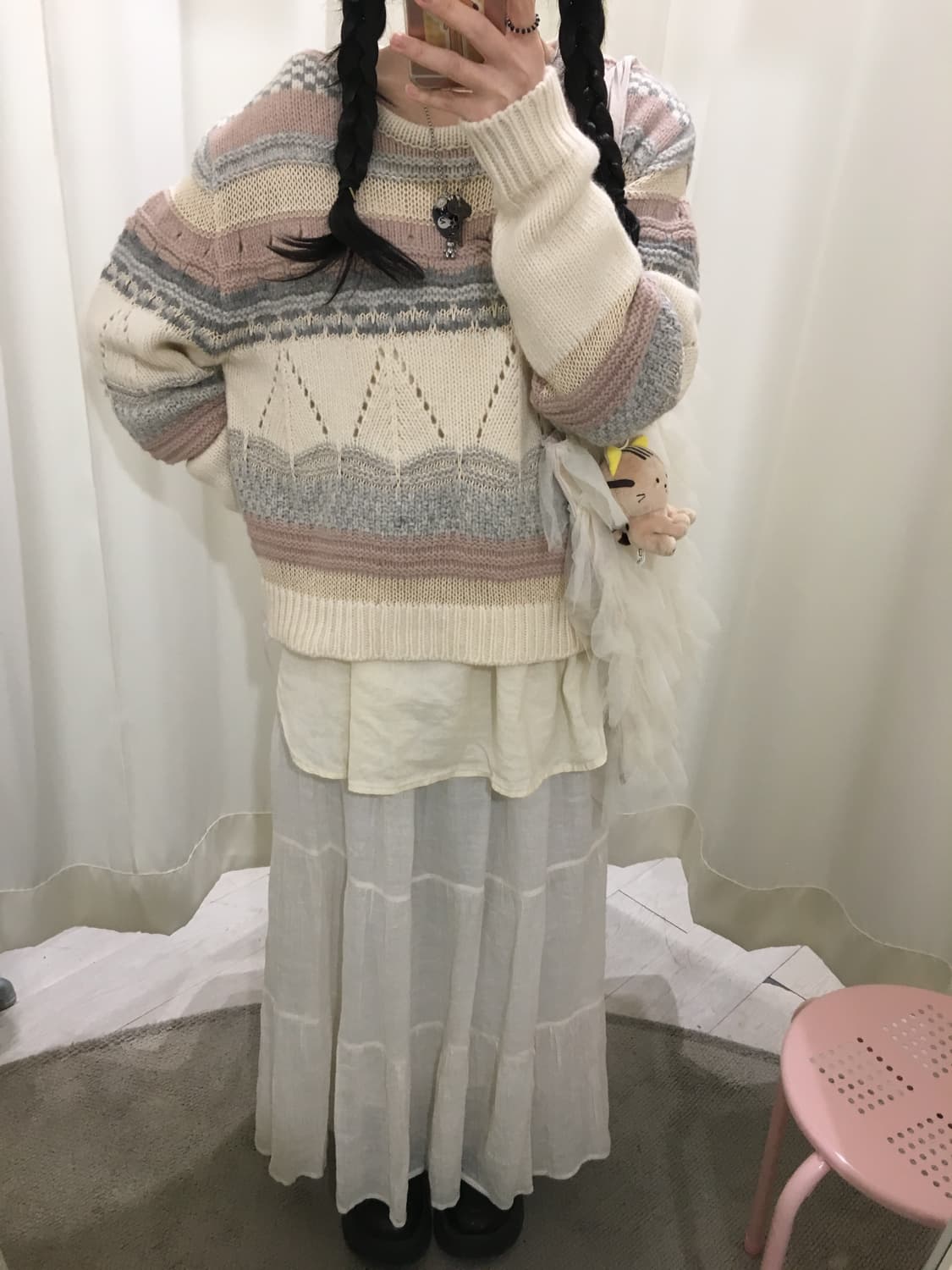 Dusty Rose Nordic Sweater 상품이미지4