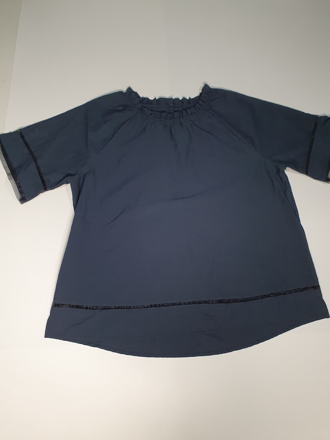 남색 린넨 블라우스. .xL 사이즈  0154 상품이미지1