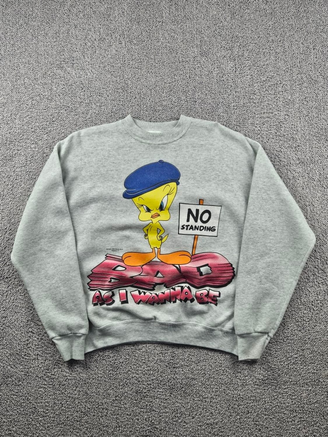 90's USA 루니툰즈 트위티 버드 맨투맨 스웻 셔츠 (L)/10814 상품이미지2