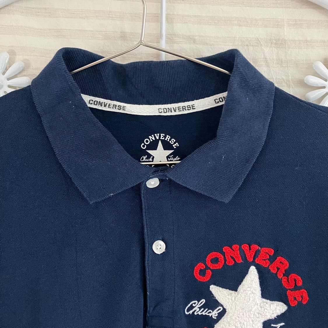 빈티지 컨버스 카라 네이비 반팔 972 y2k 스트릿 갸루 펑키 일본빈티 상품이미지5