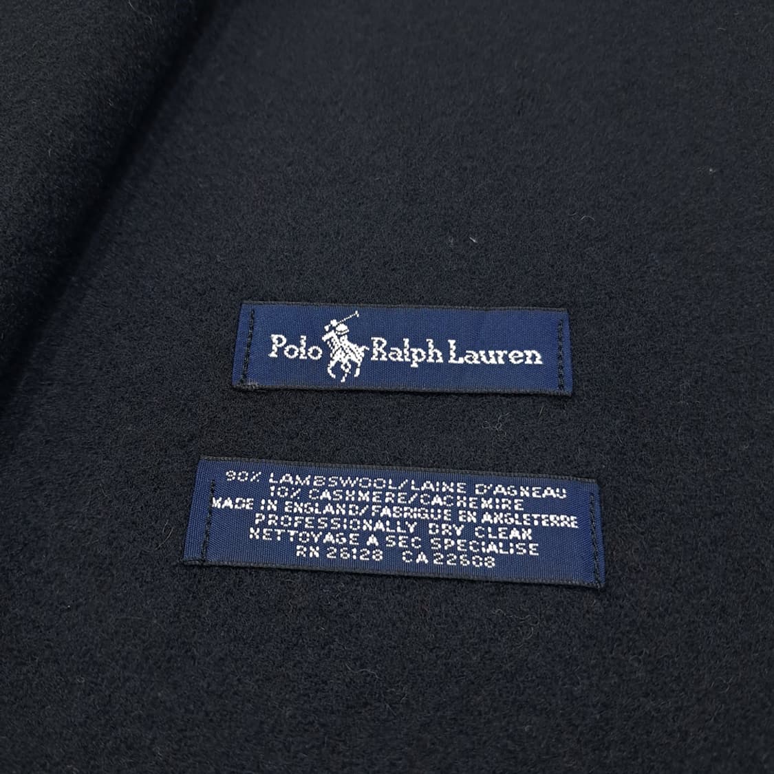 MX483 폴로 90s 영국판 울캐시미어 포니자수 블랙 머플러목도리 상품이미지4