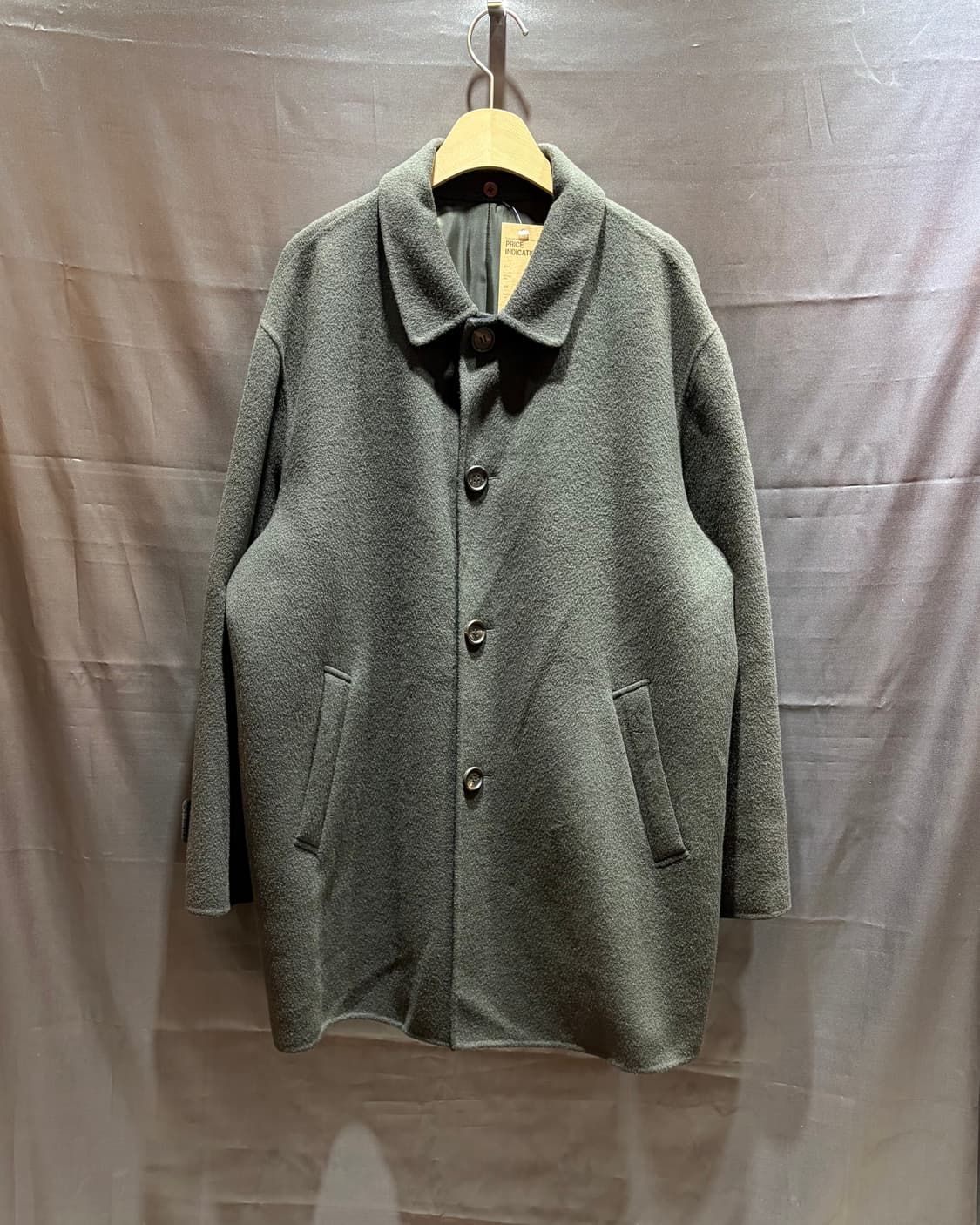 M YSL 입생로랑 포켓 심볼로고 카키 울 싱글코트 상품이미지2