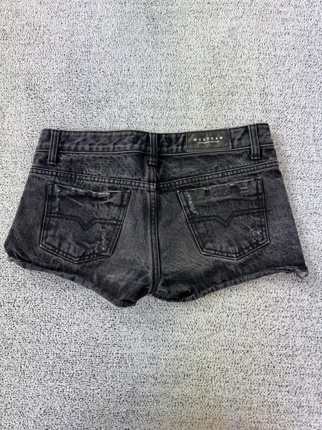 블랙 데님 숏팬츠 상품이미지3