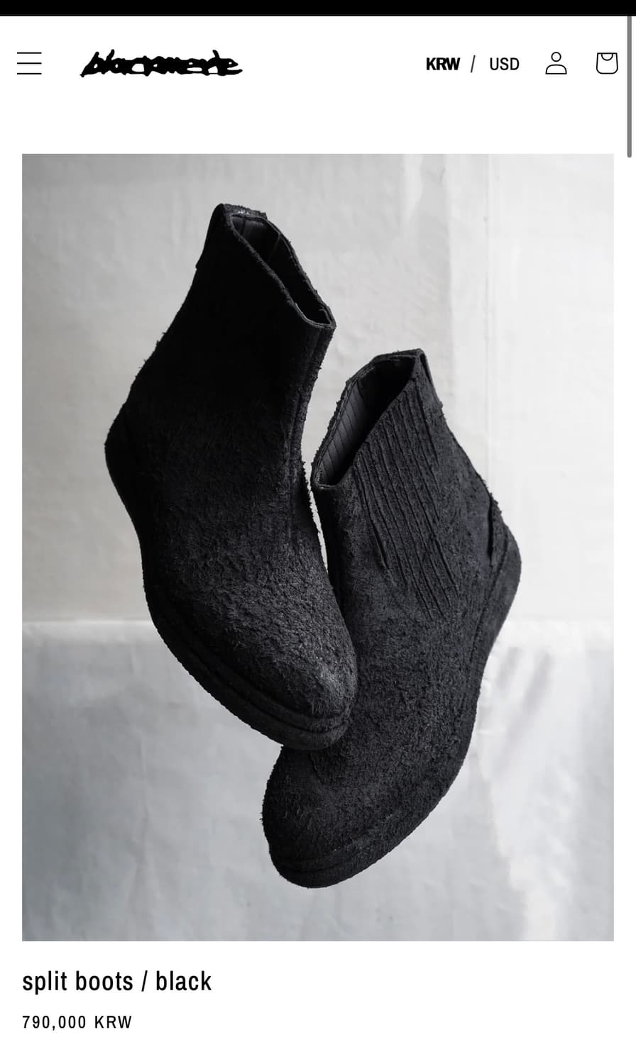 블랙멀 스플릿 부츠 블랙 43(280) 상품이미지1