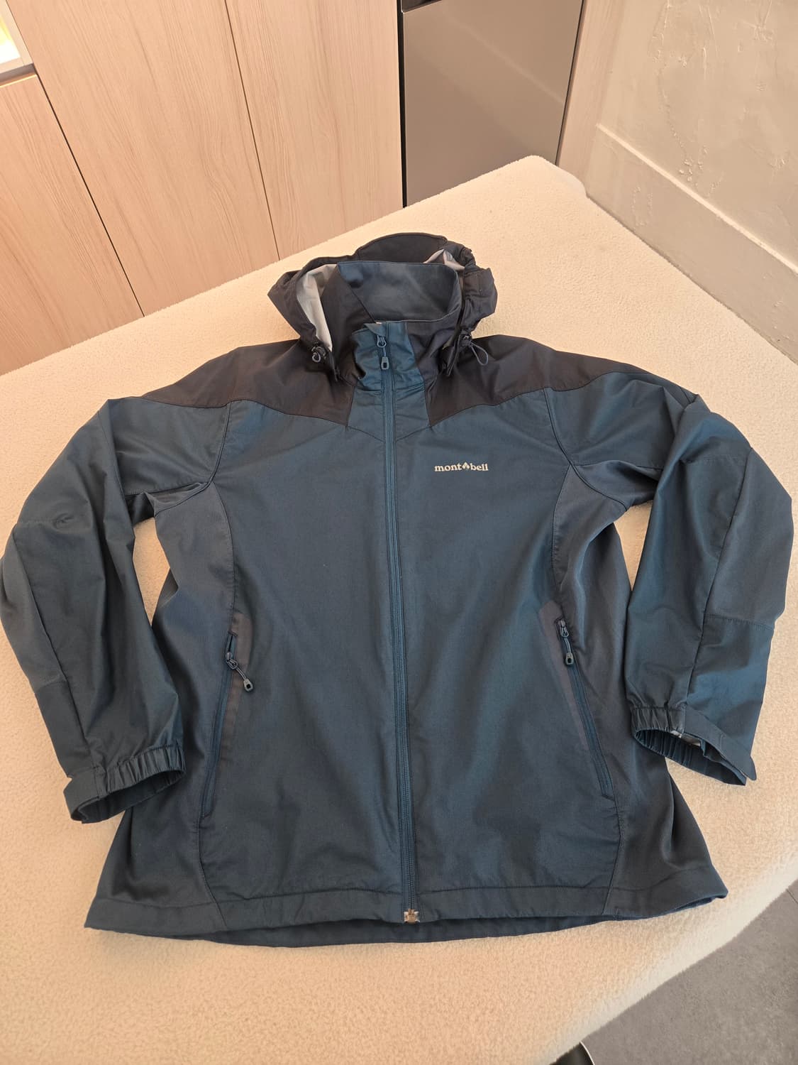 몽벨 바람막이 후드 자켓 블루 110 상품이미지2