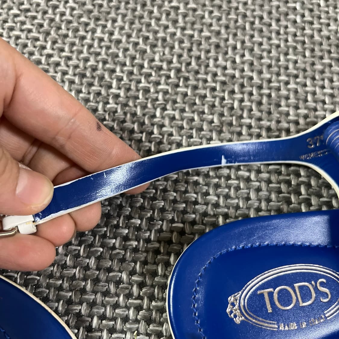 토즈 Tod's 7889L 프린지 플랫 가죽 샌들 37.5 상품이미지6