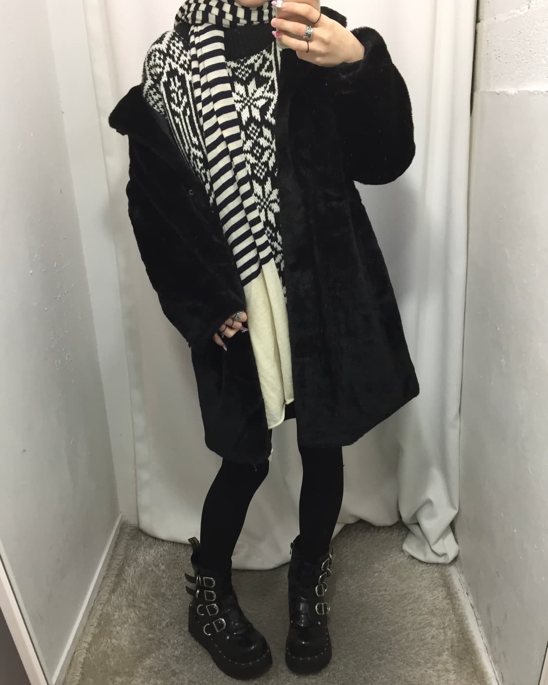 눈꽃 패턴 니트 코디 🩶 상품이미지3