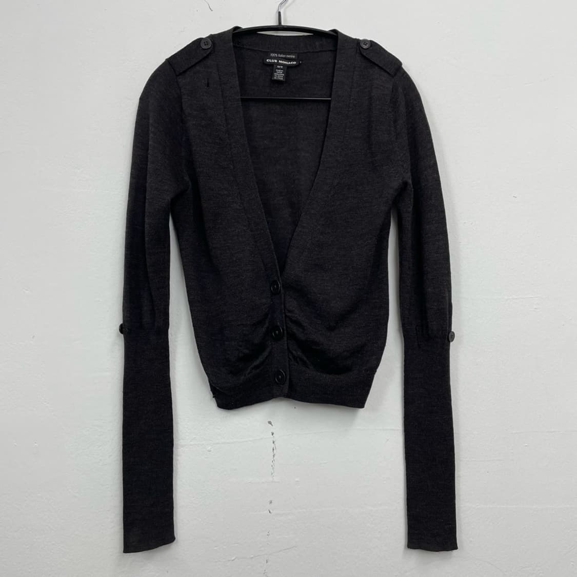클럽모나코 차콜 메리노울 버튼업 크롭 가디건  XS 상품이미지9