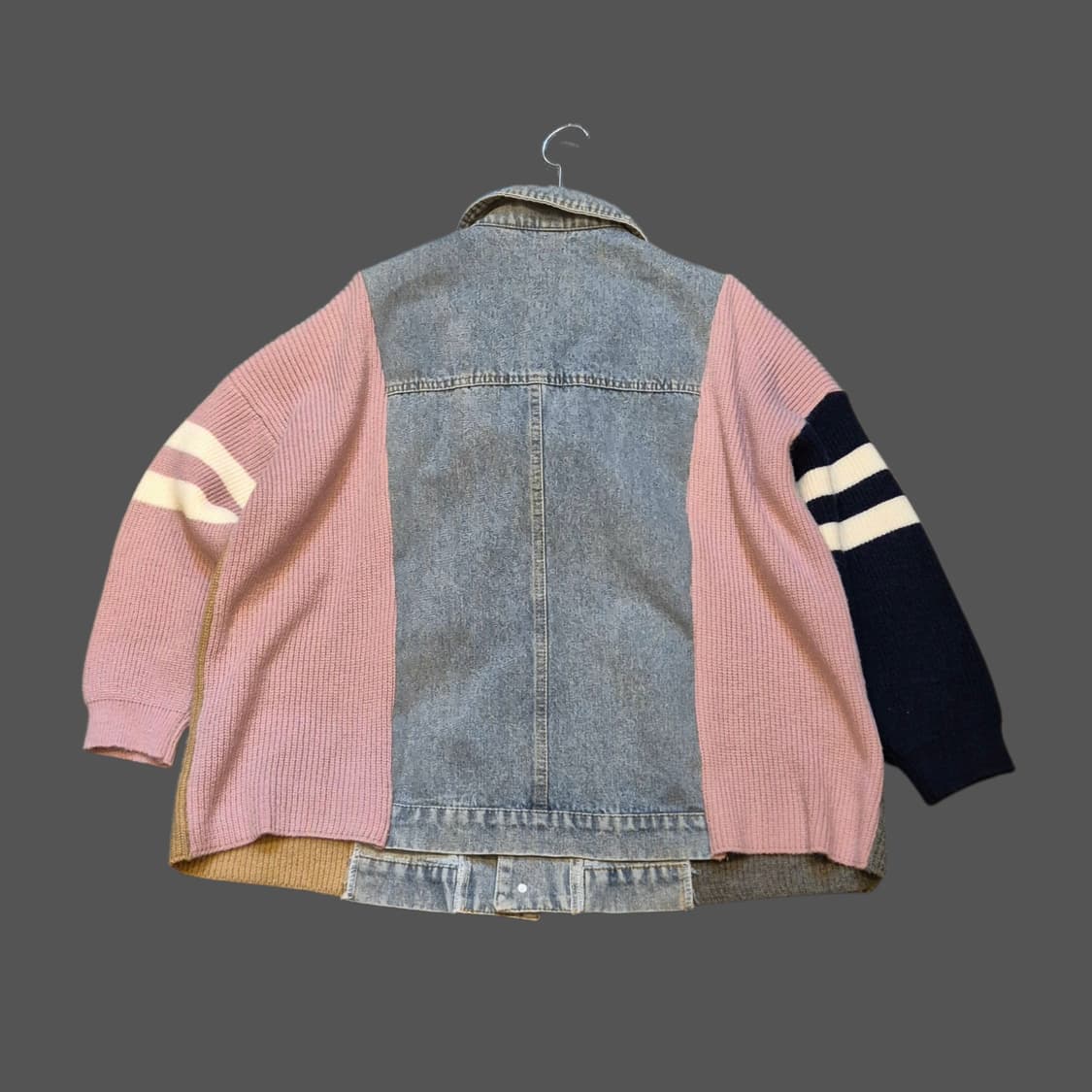 여성-FREE 니트 패치워크 데님자켓  상품이미지2