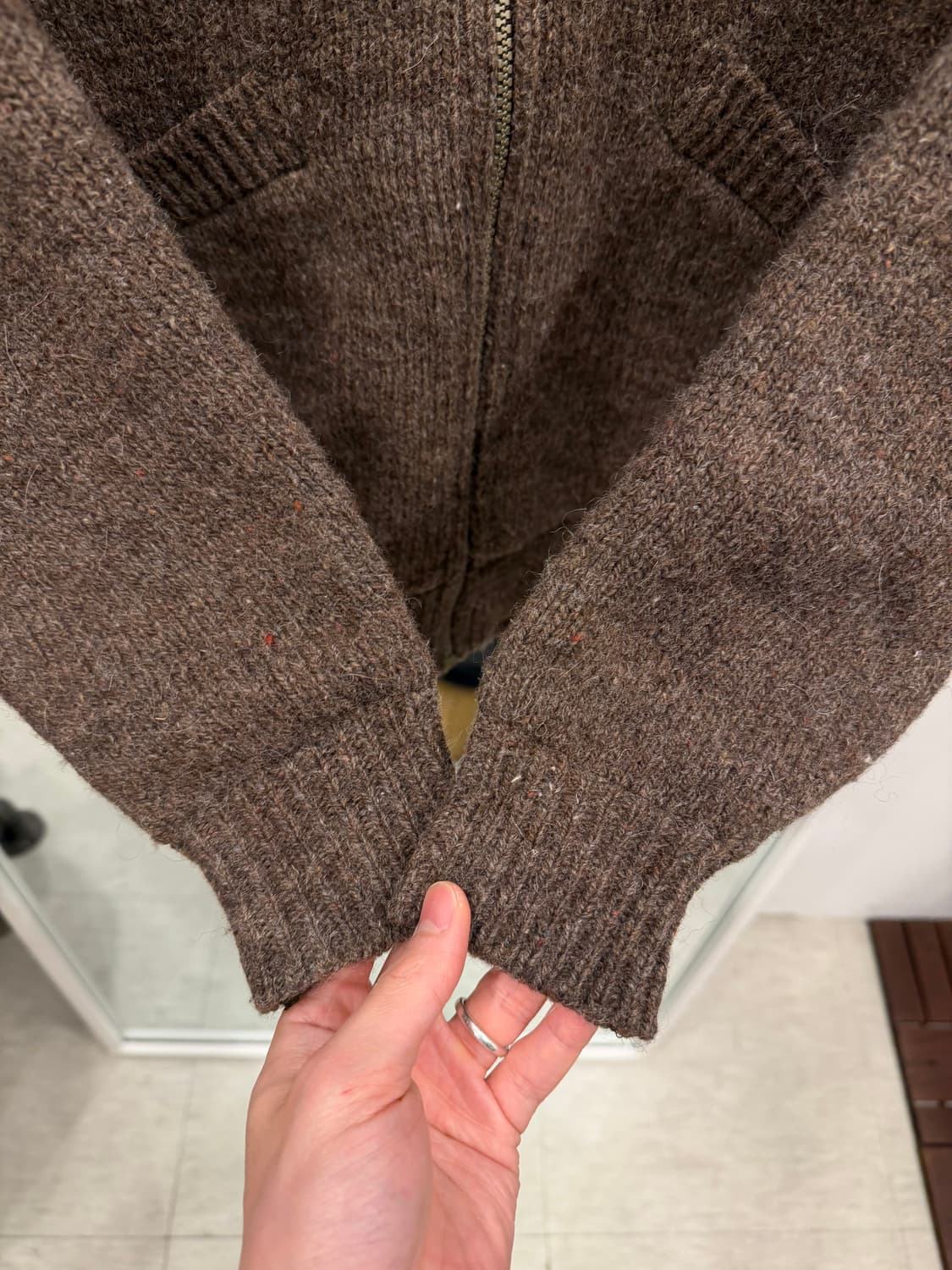 90s Bert Pulitzer 빈티지 쉐르파 울 보카시 니트 집업 상품이미지6