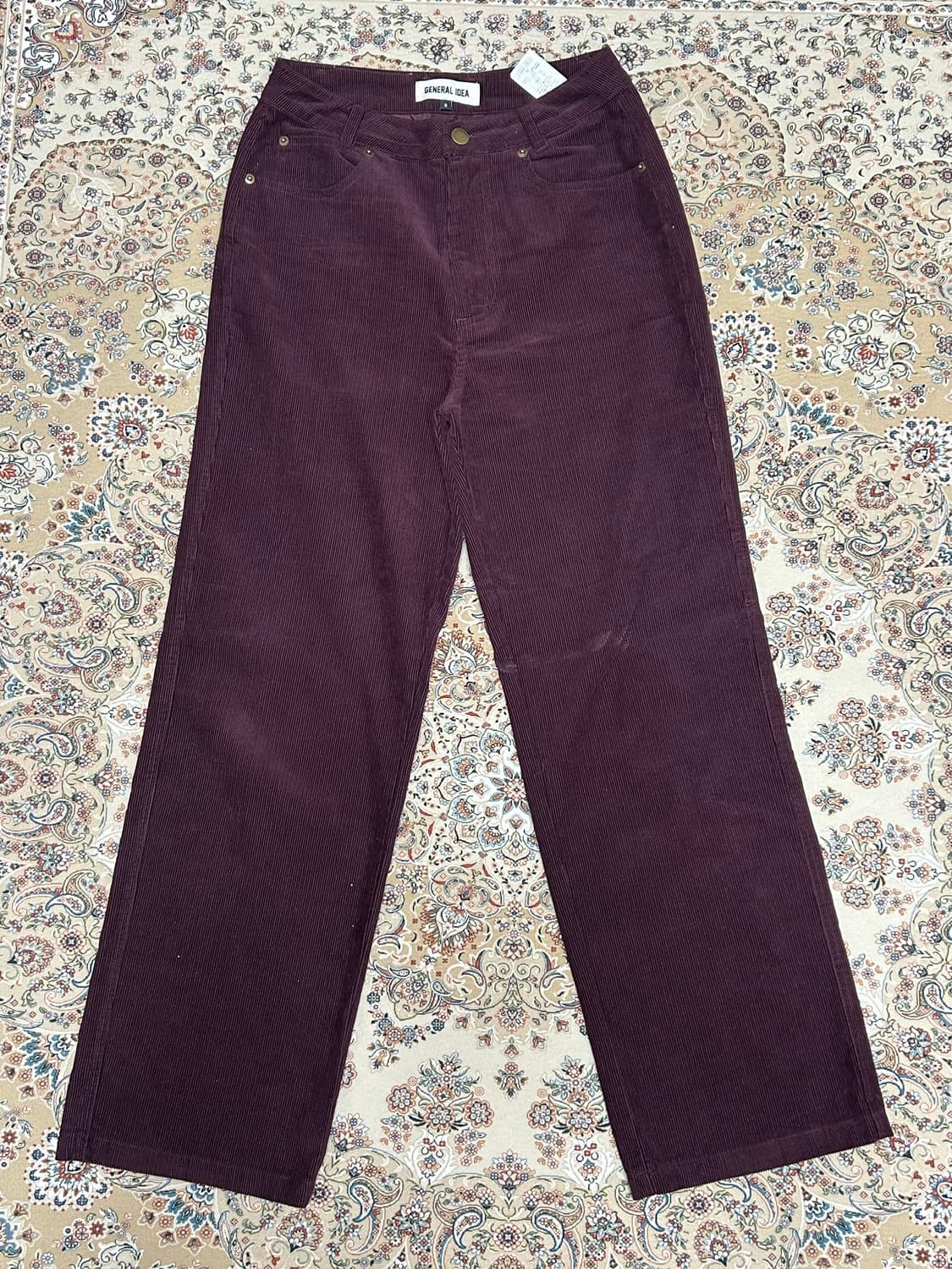 재너럴아이디어 코듀로이 팬츠 와인색 상품이미지2
