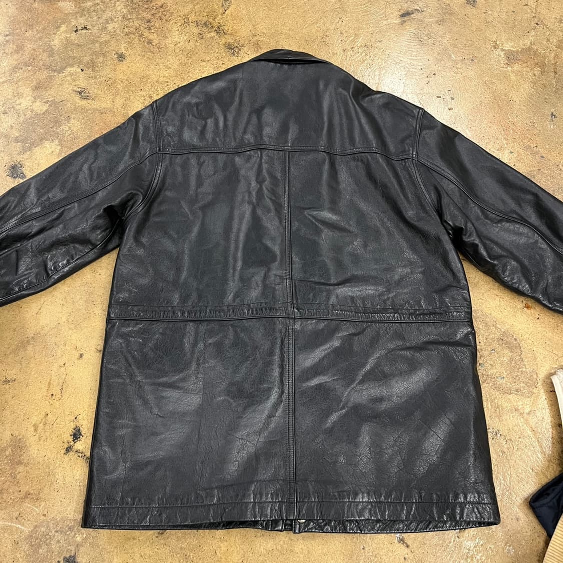 [정품/100] 피에르 가르뎅 블랙 레더 카코트 가죽 자켓 b10  상품이미지4