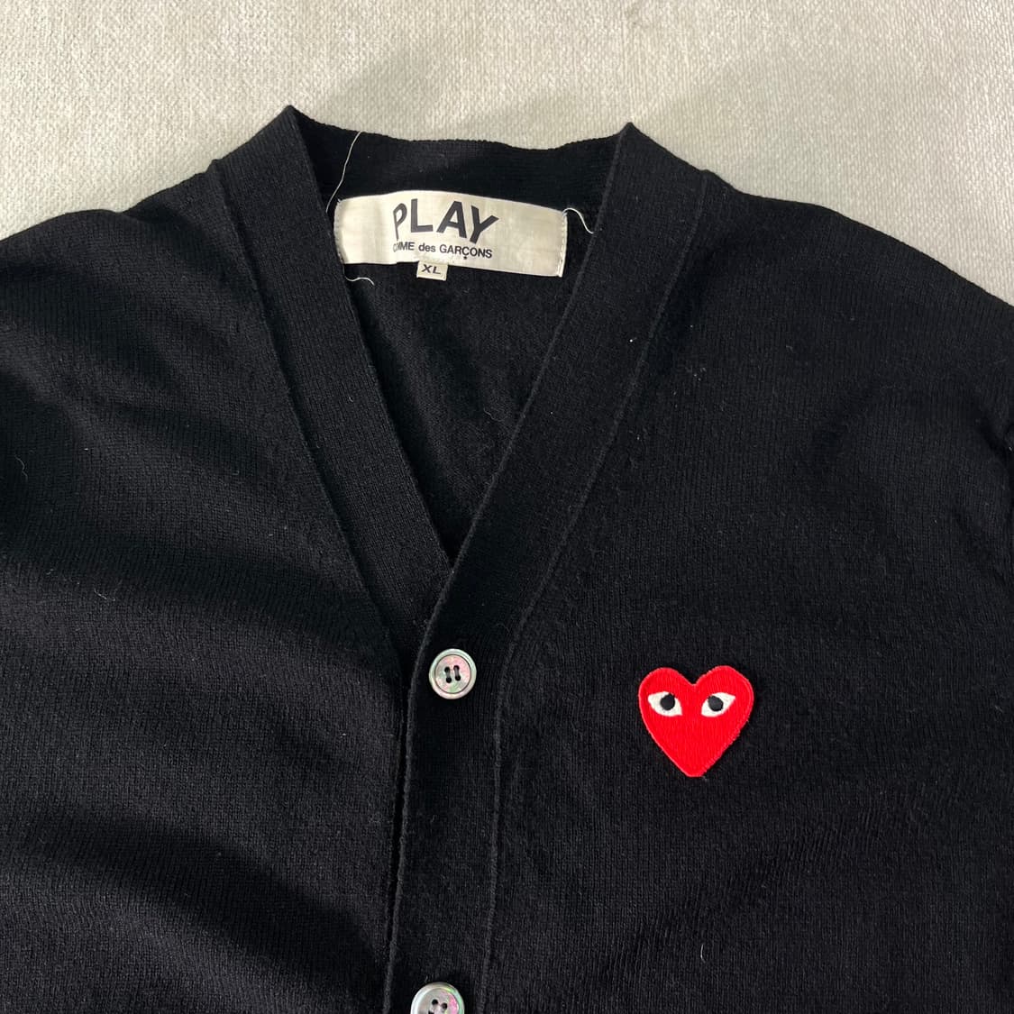 105 꼼데가르송 하트와펜 백화점택 울 가디건 상품이미지2