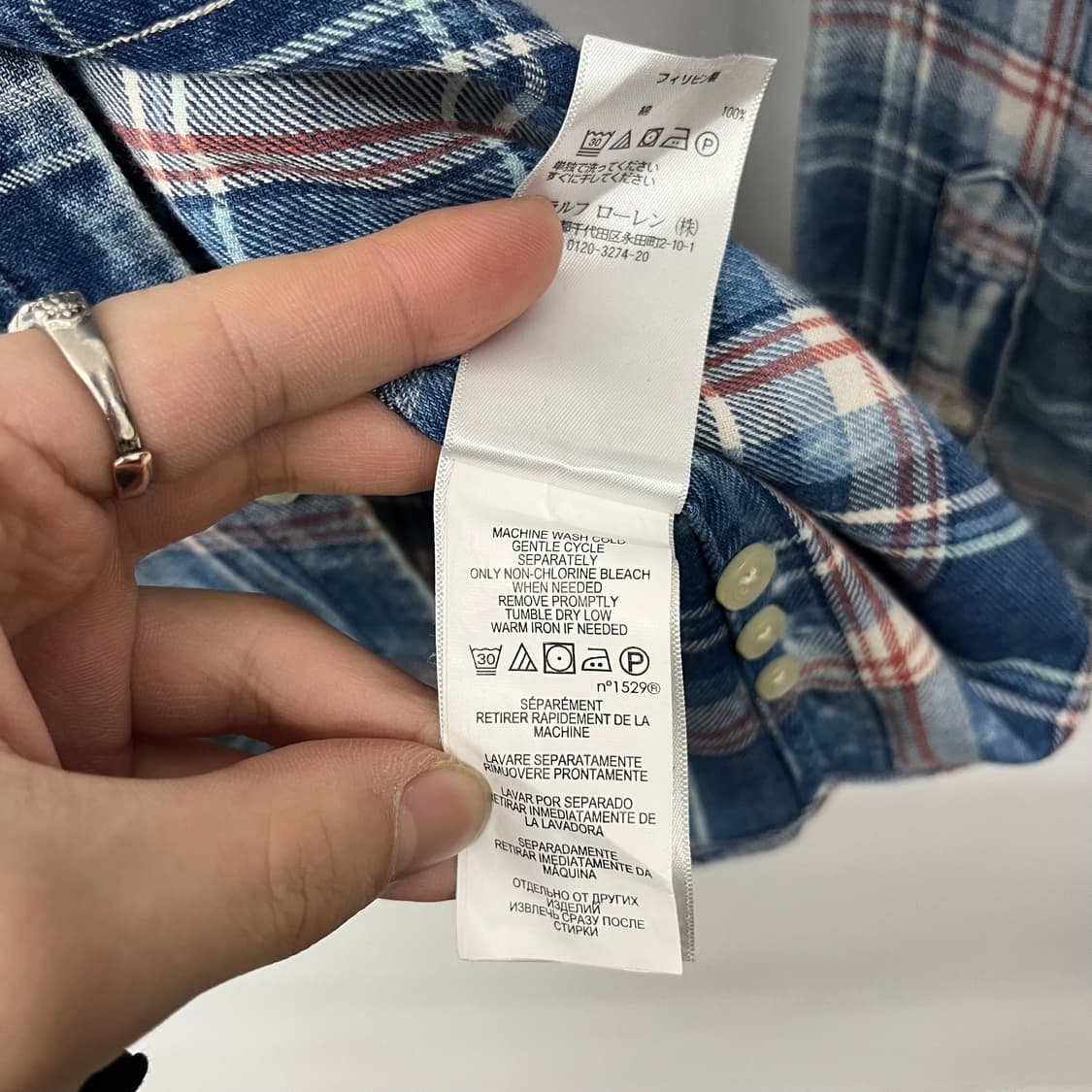 폴로 빈티지 체크셔츠 남XS 상품이미지7